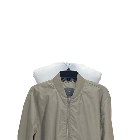 H&M Bomber Jacket Beige Size L Neutral Minimalist Classic Stealth Wealth Summer - Picture 5 of 12